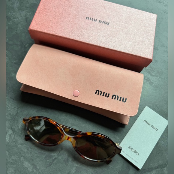 Miu Miu Brown Tortoise Sunglasses - Picture 1 of 5